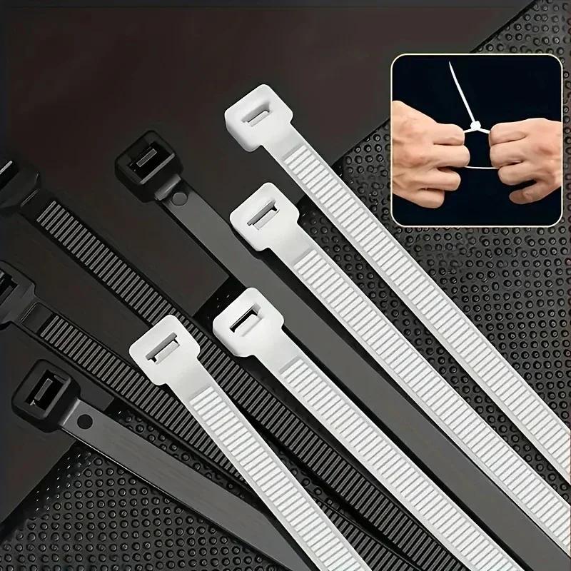Plastic Cable Ties Clamp Rilsan Clamping Collars Self Tightening Greenhouse Fixing Belts for Wire Management Plant Support Use