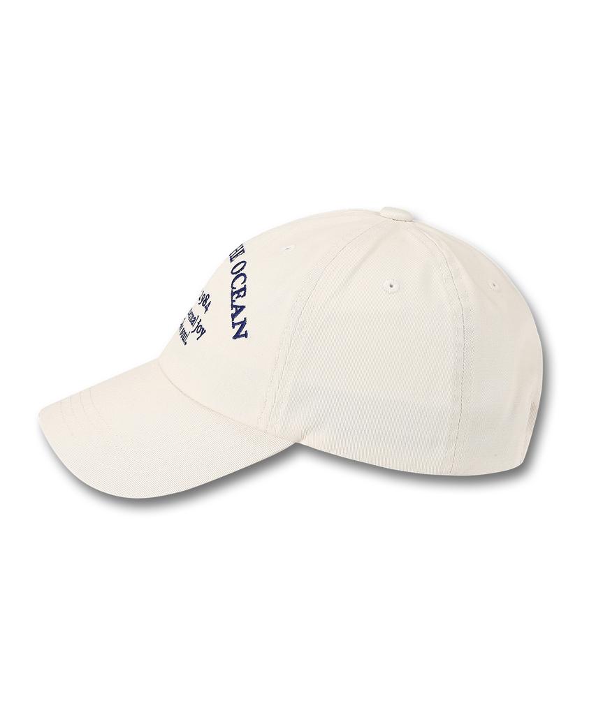 DOLPHIN WAVE APPAREL Dolphin Lettering Ball Cap Ivory