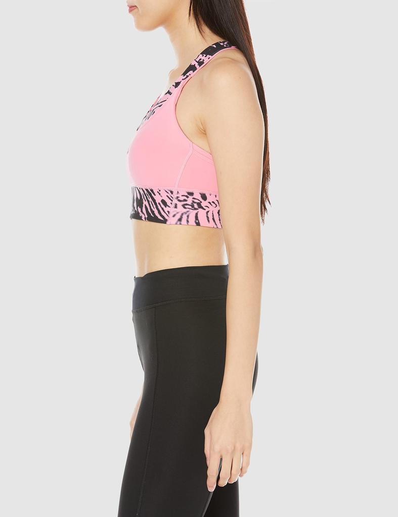 Adidas LBT93 Sports Medium Running Bliss Reflective Size S Women's Bra, Support, Printed, Bra, Pink/Black (HL6113), (AA-B cup)