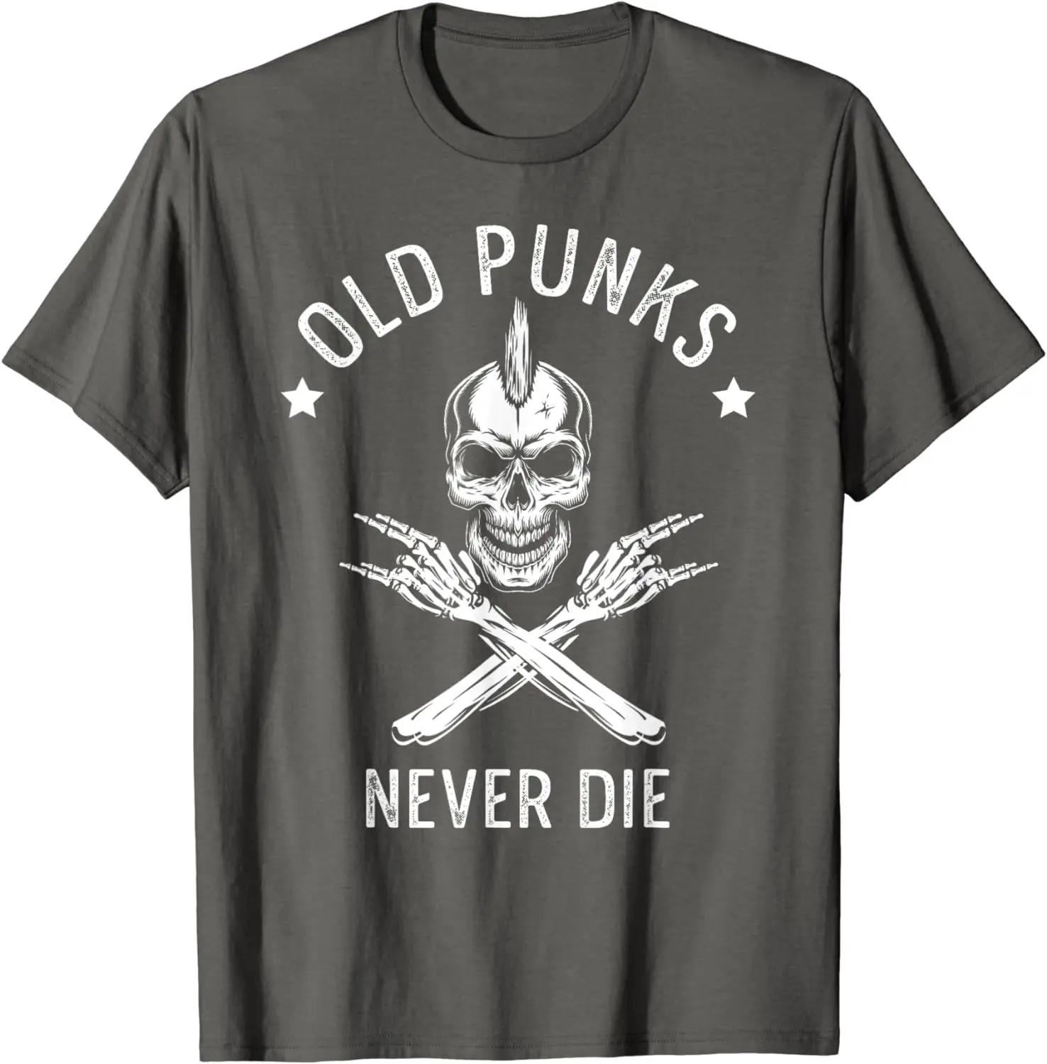 The best product for you Old Punks Never Die Punker Rocker Subculture Skull Rocker T-Shirt L donkergrijze kleur