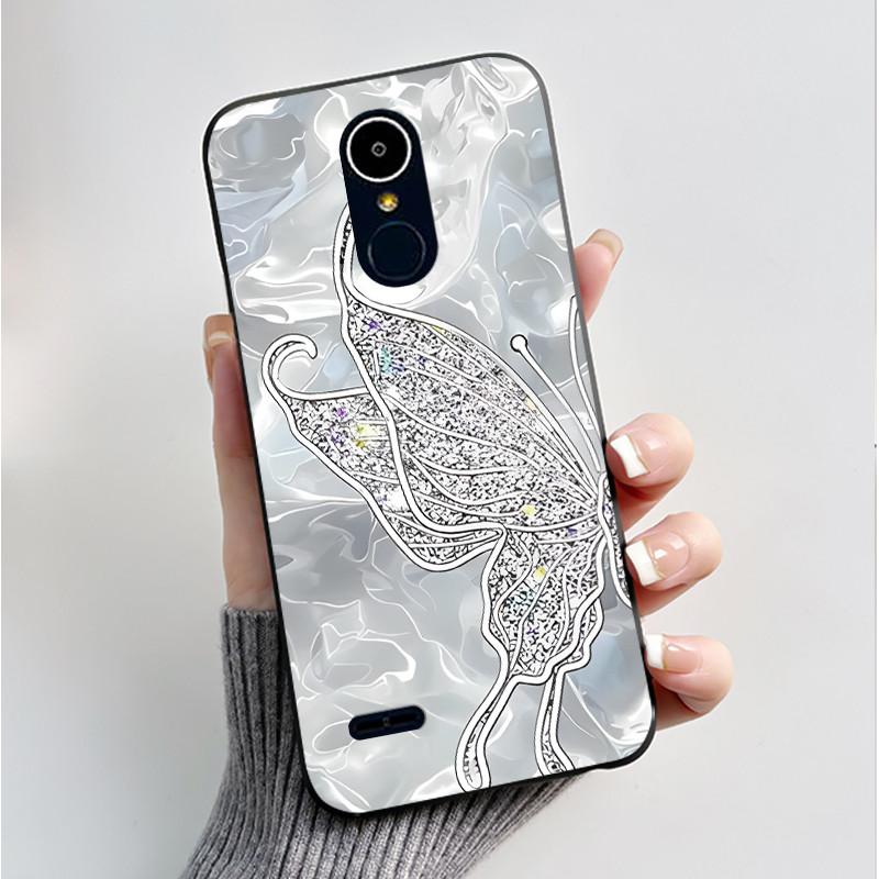 Hülle Für LG K8 2017/LG K8 2018/LG K9 2018 Weiches Silikon Schwarzes Gehäuse Für LG K10 2016/LG K10 2017 Hülle Niedliche Blume Cartoon Hülle