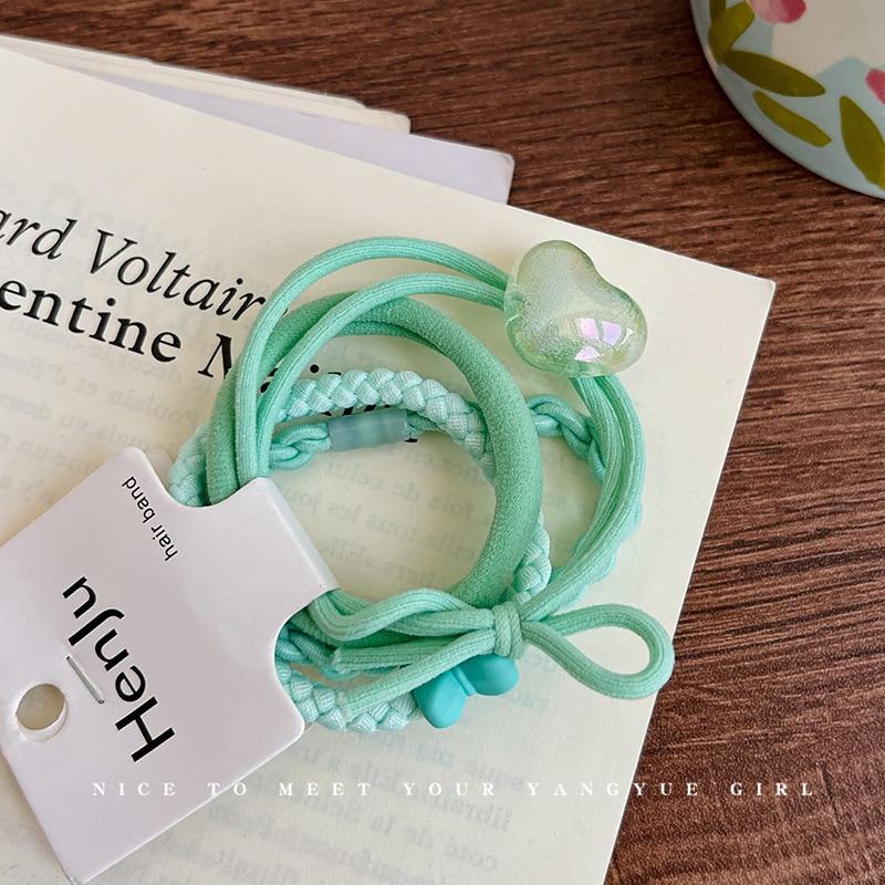 2023 New Korean Scrunchie Set Sweet Large Rubber Band Hair Rope For Women Elastic Hairbands Headbands Hair Accessories Headwear