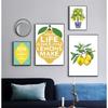 Lemon Print Chinoiserie Planter Bonsai Canvas Painting Zen Decor Oriental Art Blue White Willow Style Lemon Poster Kitchen Decor