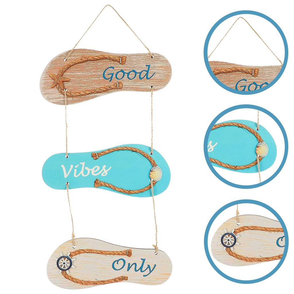Sign Door Plaque Nautical Beach Summer Slipper Wall Welcome Wood Decor Hanging Ornament Flip Signs Ocean Coastal Flop Decoration