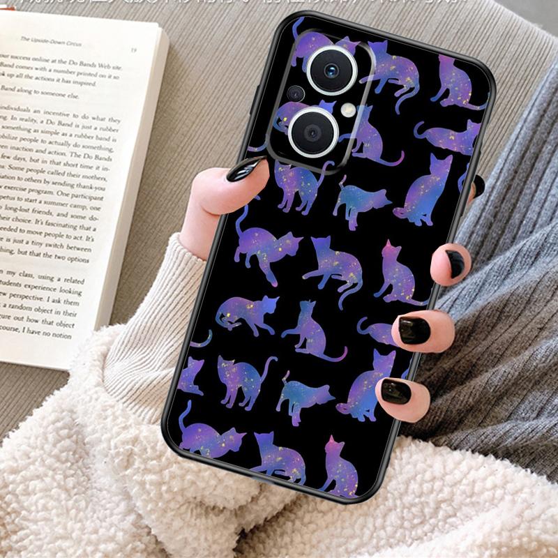 Space Happy Cats Case For OPPO Reno 13F 13 12 F 11 8T 7 8 10 Pro OPPO Find X8 X6 Pro X3 X5 Lite Cover Fundas