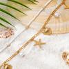 2 Pcs Boho Style Seashell, Starfish & Pearl Decor Waist Chain For Women