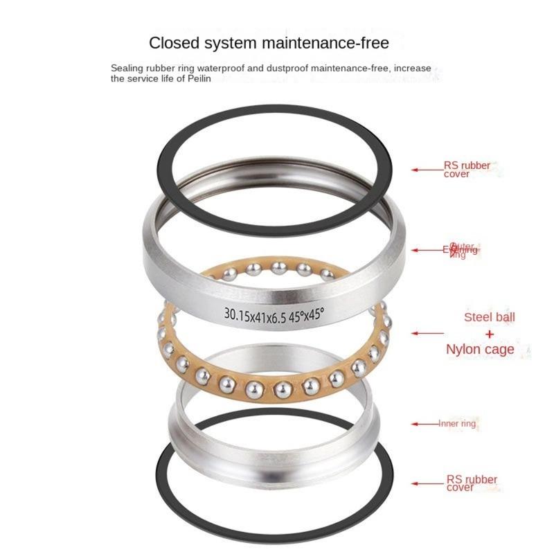 General Bike Headset Bearing Steel Wear Resistance Bicycle Headset Bearing Steering Bearings Waterproof Bike Repair Parts
