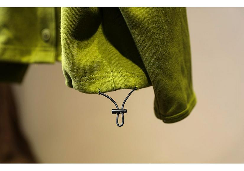 Damen Stilvolles Lockeres Kapuzen-Knopfleisten Casual Oberteil