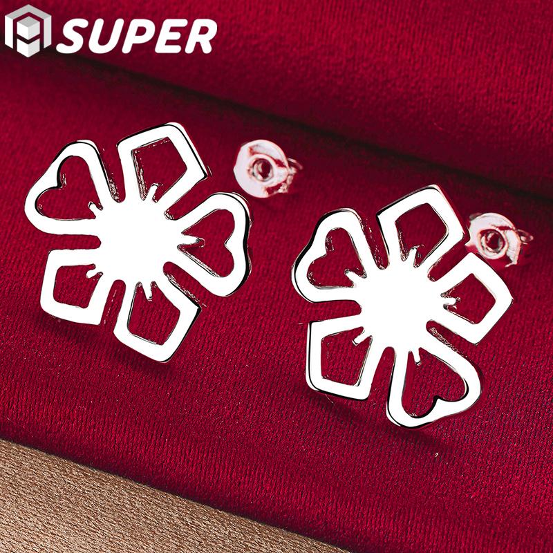 

Серьги-цветы для пирсинга из чистого серебра 925 пробы, модные свадебные украшения 1.20cm*.20cm