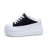 8cm Women Summer Shoes Slippers Platform Wedge Heel Beach Shoes Female Slides Mules Shoes Sneakers Fashion Canvas