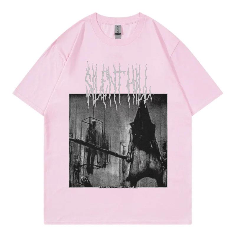 Silent Hill 2 Game Graphic T Shirts Men Women Gothic Vintage Short Sleeve Tshirt High Quality Fashion Oversized Cotton Tshirts