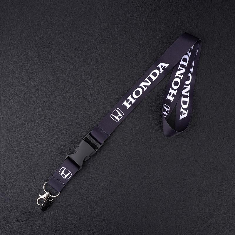 Car Emblem Lanyard Nylon Neck Halter Work Card Hanging Rope Keychain For Honda CRV Civic Accord Odyssey HRV Stepwgn Insight City RG0