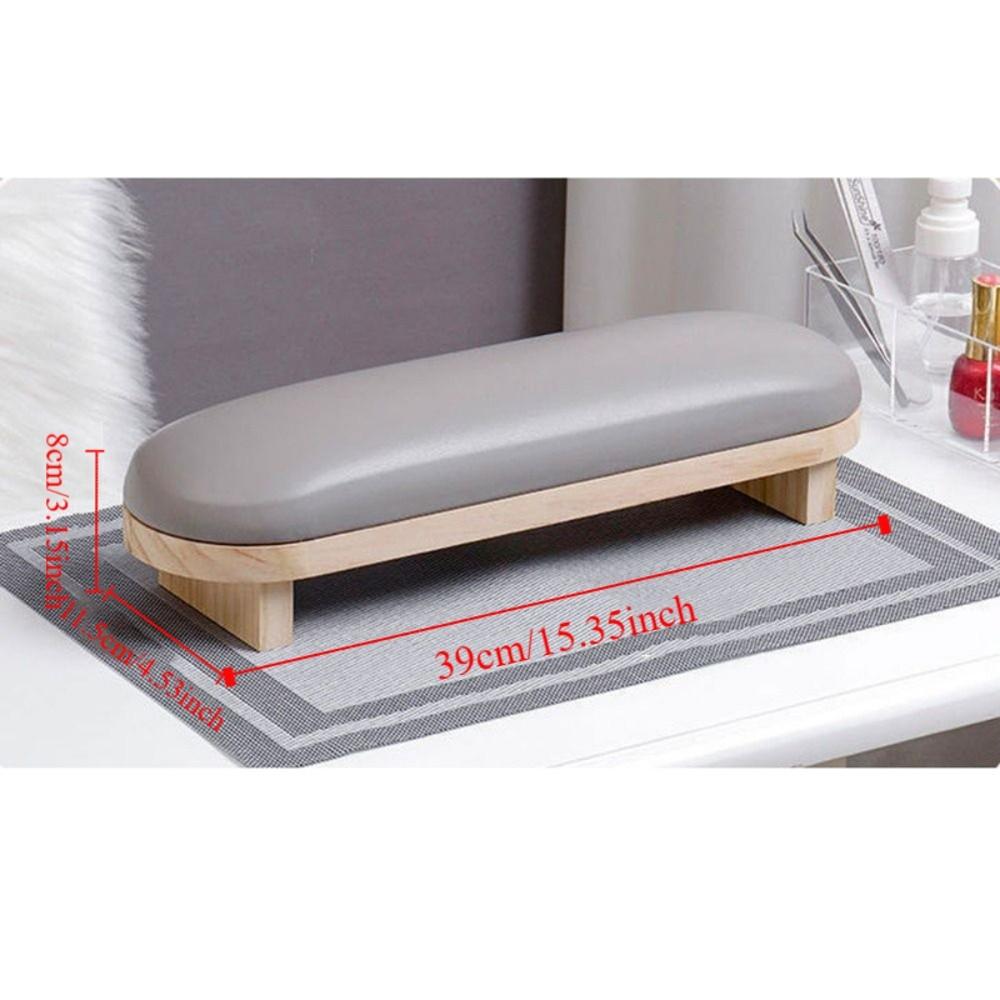 Wood Stand Manicure Hand Pillow PU Leather Manicure Table Mat Nail Art Hand Cushion  For Two Hands
