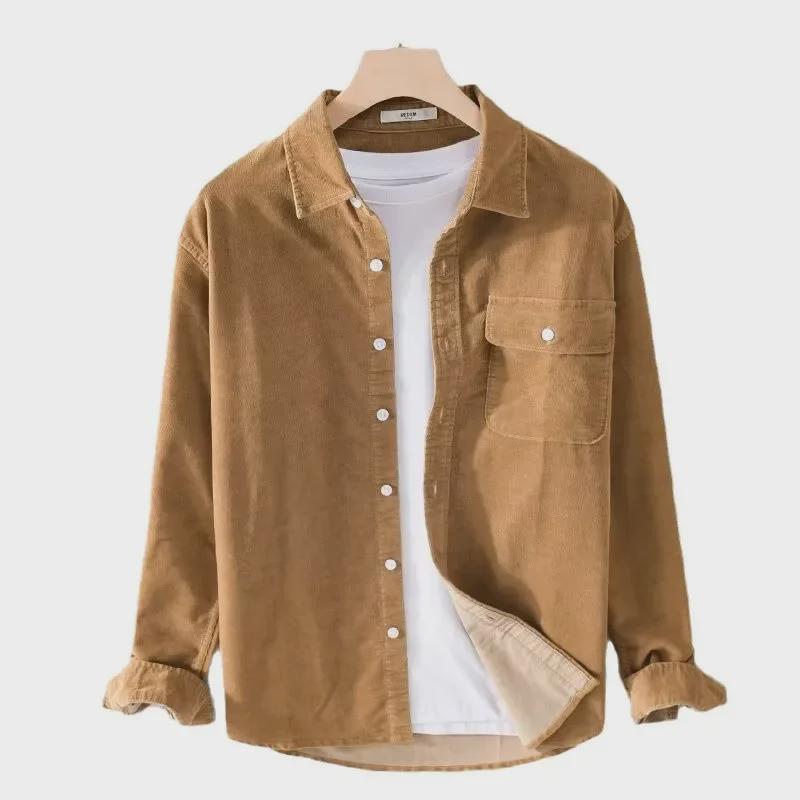 Men’s Japanese-Style Corduroy Long-Sleeve Jacket - Casual Autumn Trend