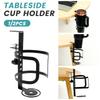 Large Desk Cup Holder Universal Adjustable Leak Proof Clip On Table Cup Holder Adjustable Coffee Mug Headphone Organizer