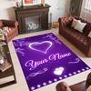 Valentine Love Theme Crystal Velvet Rug Personalized Custom Name Text Soft Floor Mat Home Decor