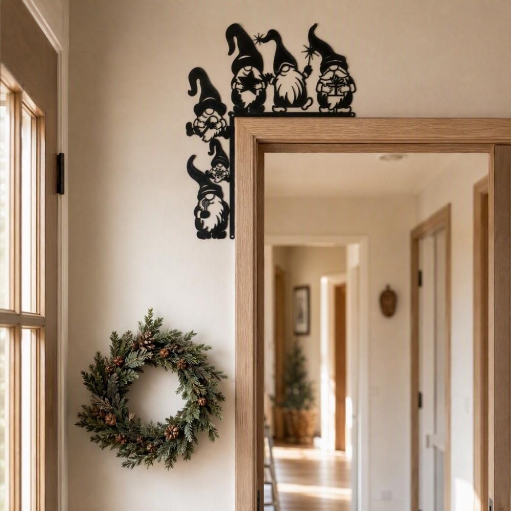 Structure Featuring Christmas Gnomes Decorative Plaque X-mas Wall Art Sign Indoor/Outdoor