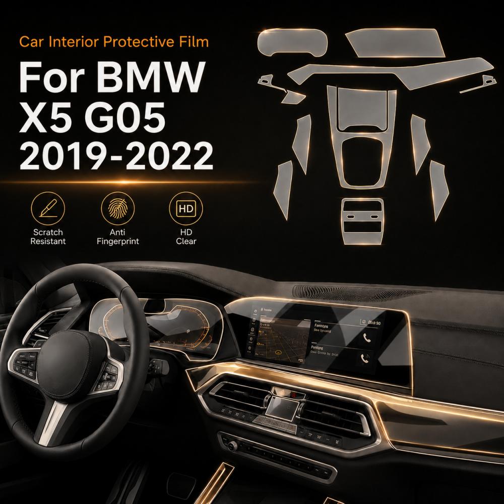 Car Interior Accessories For BMW X5 G05 2019-2022 TPU Gearbox Panel Navigation Screen Protective Cover Film Anti-Scratch Sticker
