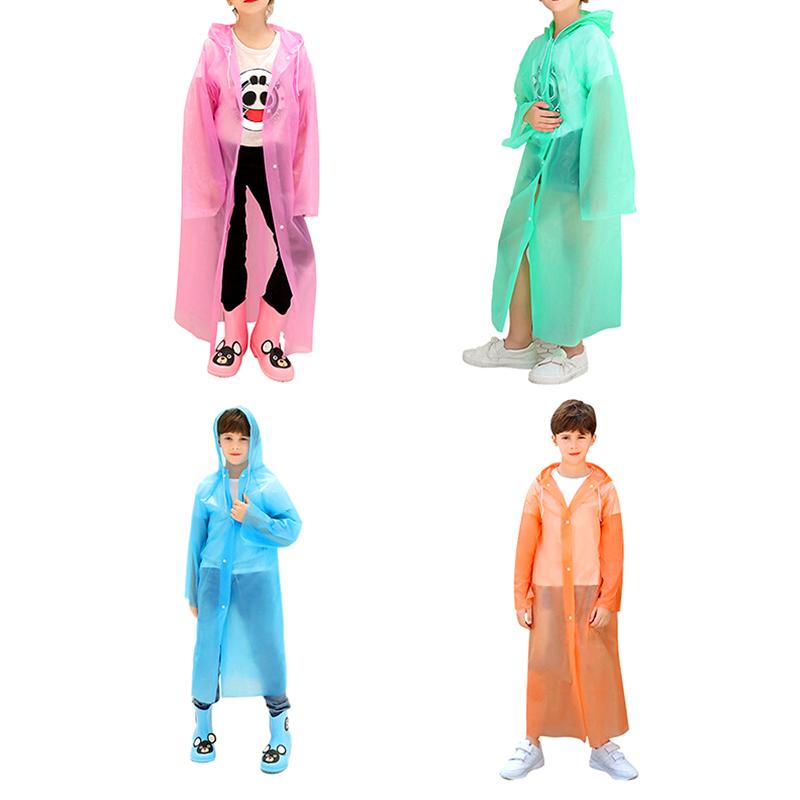 1 pièce Veste pour enfants Manteaux Imperméable à capuche Poncho Imperméable Couleur unie Housse de pluie Imperméable PEVA
