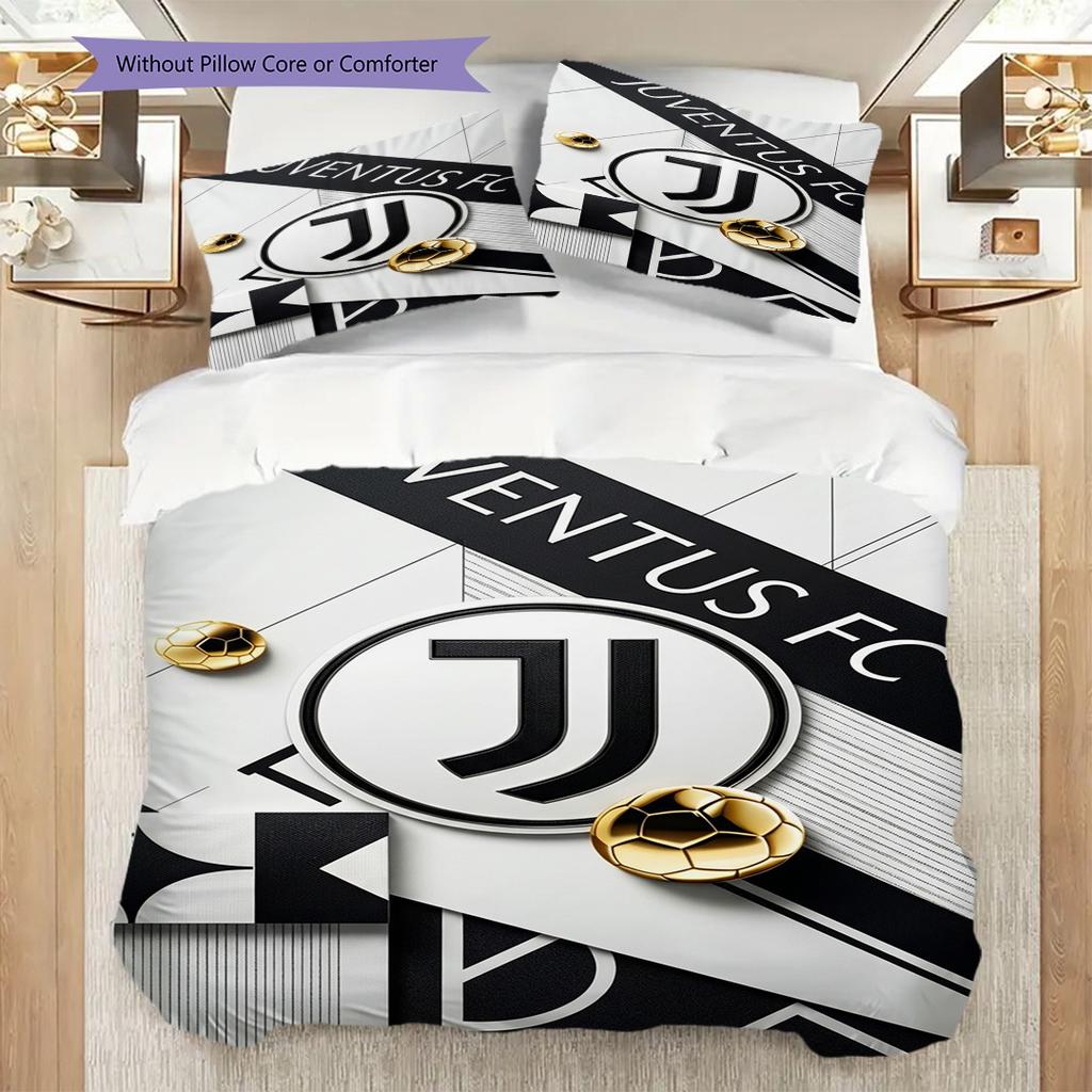 Biancheria da letto Elegance Bianco Nero Juventus (1 * copripiumino + 2 * federa, senza nucleo) Set biancheria da letto Copripiumino e federa Regalo di Natale compleanno