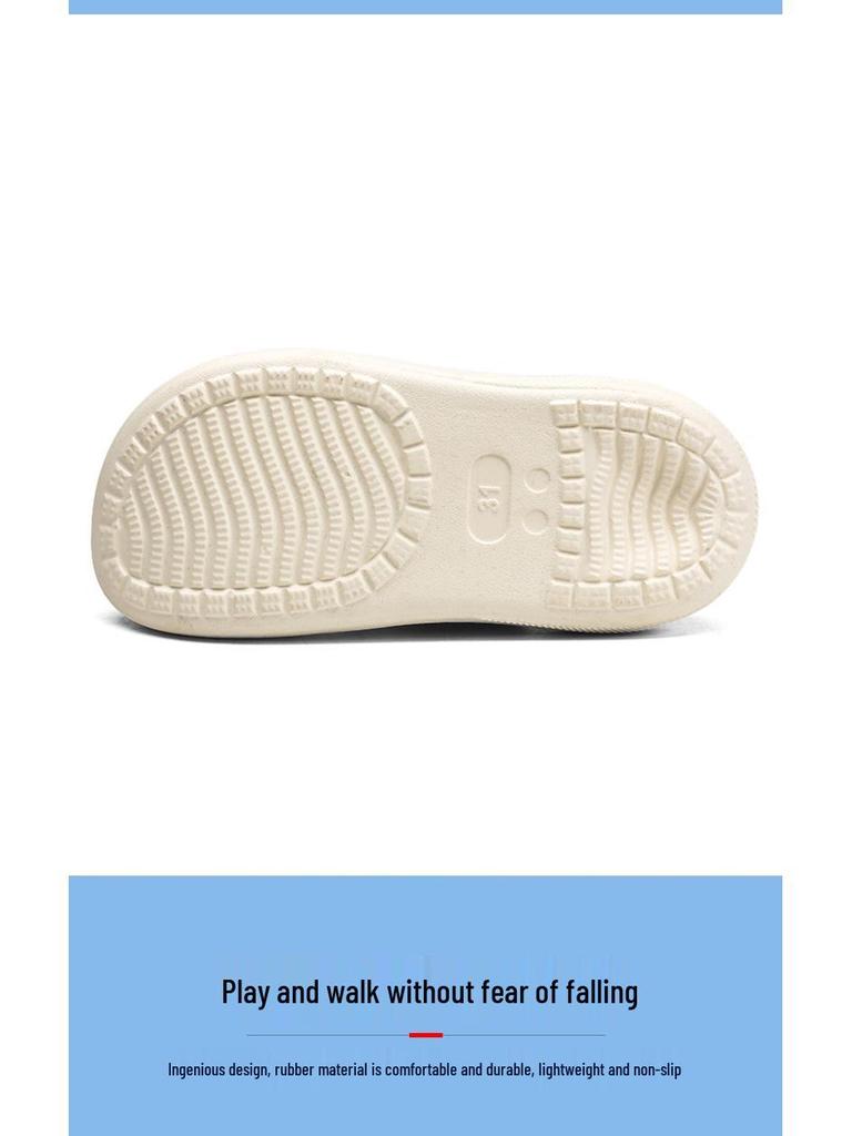 Kids' Summer Clog Sandals: Boys' & Girls' Non-slip, Thick-soled, Closed-toe Beach Slippers for Outdoor Play