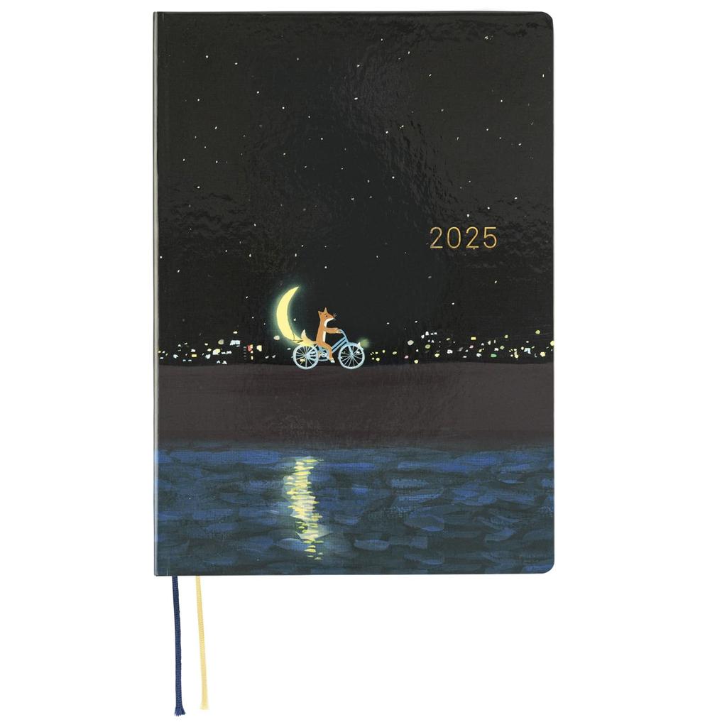 Hobonichi Techo 2025 HON by Hiroko Kubota / Crescent Moon Delivery [A5 / 1 Page Per Day / January / Monday Start]