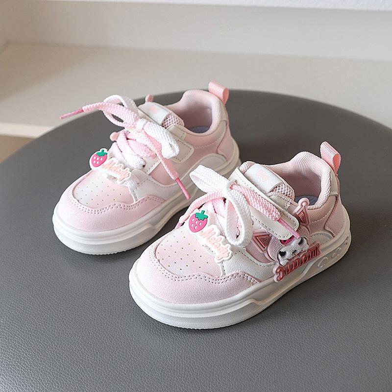 Spring Autumn Girls Cartoon Sneakers Lightweight Soft Sole Casual Shoes For Toddlers Fashionable Baby Walking Shoes