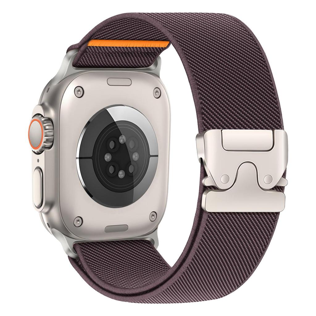 Cross-Border Compatible Elastic Nylon Band for Apple Watch (Series 1-9) with Parachute Buckle.