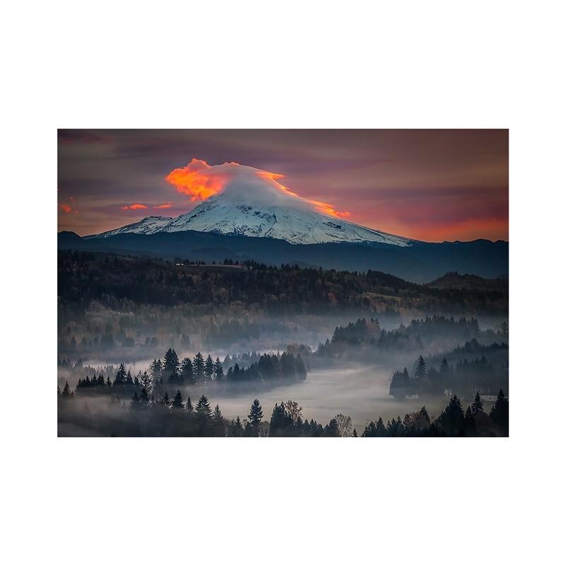 Spectacular Nature Wall Art Modern Print Featuring Aurora Waterfalls Mountains Serene Landscape Living Room Decor