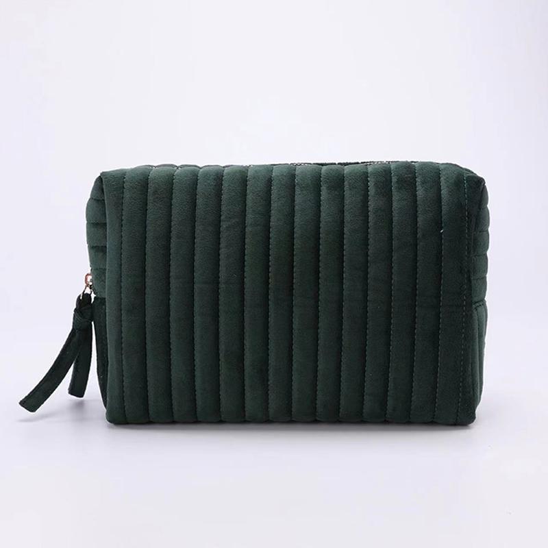 Large Capacity Velvet Cosmetic Bag Toiletry Bag Convenient Travel Toiletry Bag
