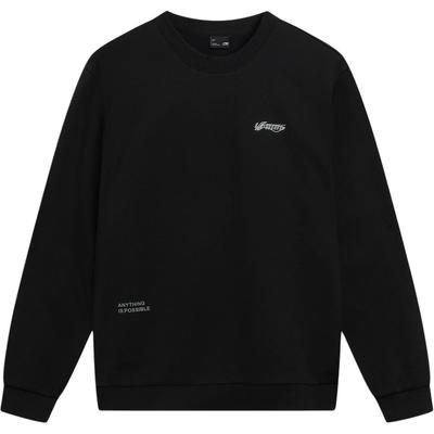 Li Ning Spor Yaşam Tarzı Serisi Polar Bol Kesim Bisiklet Yaka Logolu Sweatshirt Unisex sweatshirt AWDVC65-11