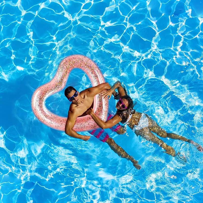 Kids' Inflatable Sequin Heart Swim Ring