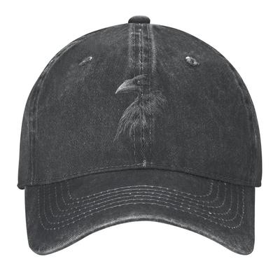 Mystical Black Raven Illustration Crow Artwork Baseball Cap Fun Hats Foam Party Hat Custom Caps Men Golf Wear Womens