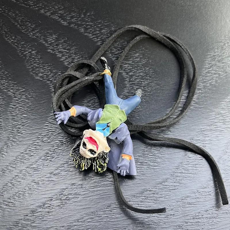 Popular Joker Car Resin Pendant Creative Car Rearview Mirror Cowhide Lrope Animation Pendant Christmas Present Latest Product