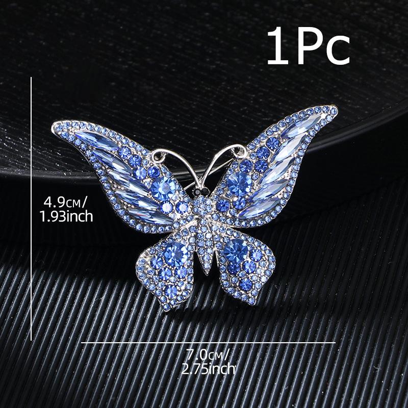 Retro Darčeky Motýľ Hrudný Kvet Brošňa Spoločenský Diamantový Farebné Látkové Doplnky Módna Elegancia 1KS