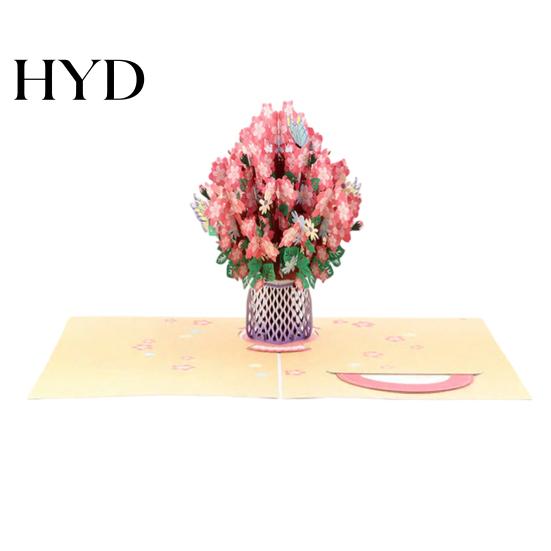 Handmade Greeting Card Foldable 3D with Envelope Decorative Artistic Birthday Gift Fly-out Holiday Blessings Message Space