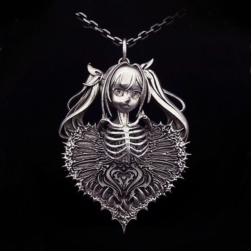 Angel of Pain 2D Peripheral Animation Pendant Fashion Creative Halloween Necklace