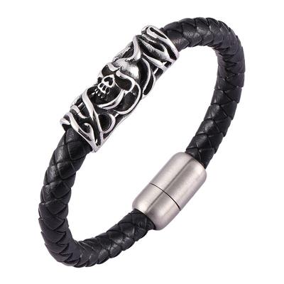 Punk Rock Braided Leather Hand Skull Bracelet For Men Bracelets & Bangles Fashion Jewelry