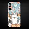 Adorable Cat Anime Phone Case For Samsung S25/S24/S23/S22/S21/S20/Plus,Fe,Lite/Others Black Cover