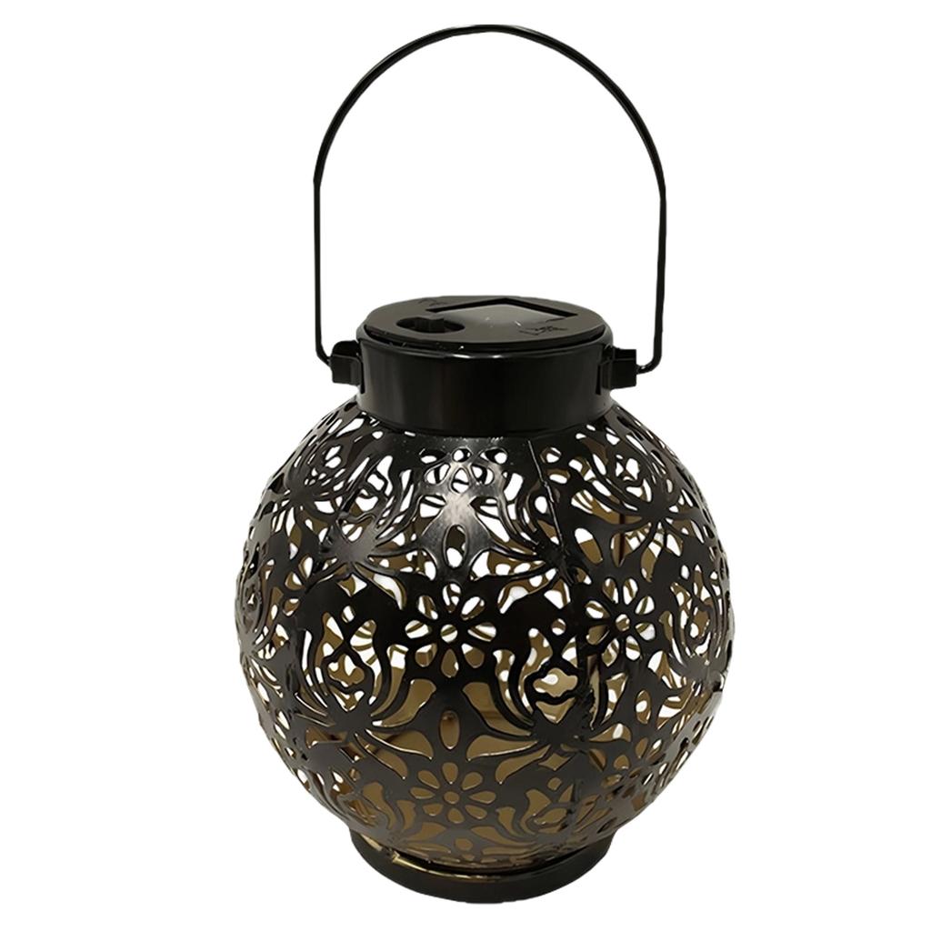 Powered Wrought Outdoor with Hollow Cutout Light Projection for Garden Patio Decor