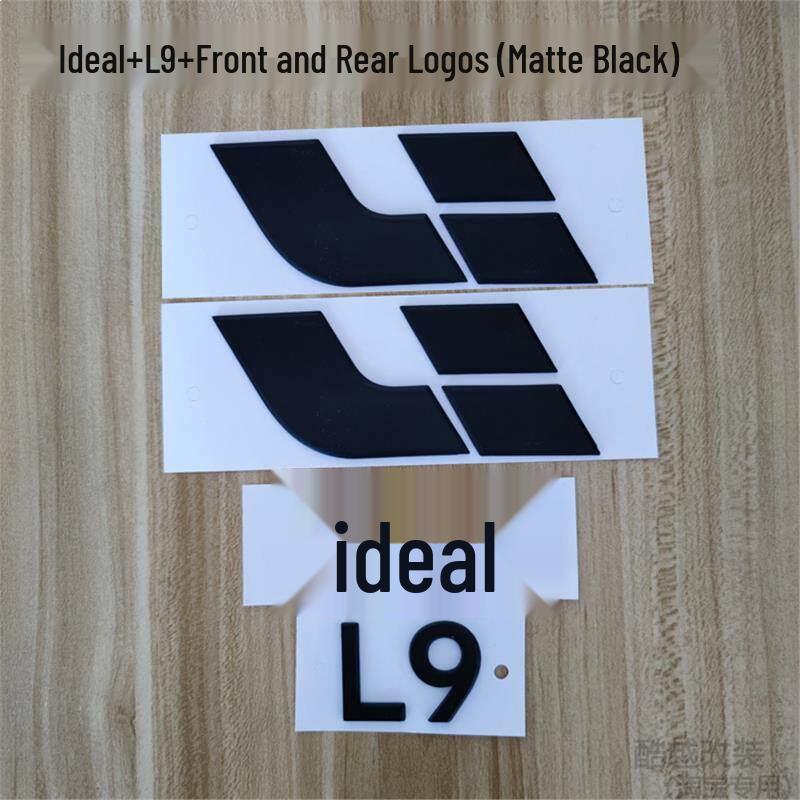 Ideal L9-L6 Black Hood and Tailgate Emblem/Lettering Sticker Set