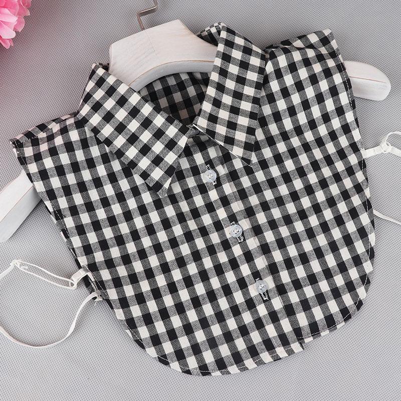 Women's Versatile Plaid Fake Collar Shirt - Korean Style Fashion Accessory
