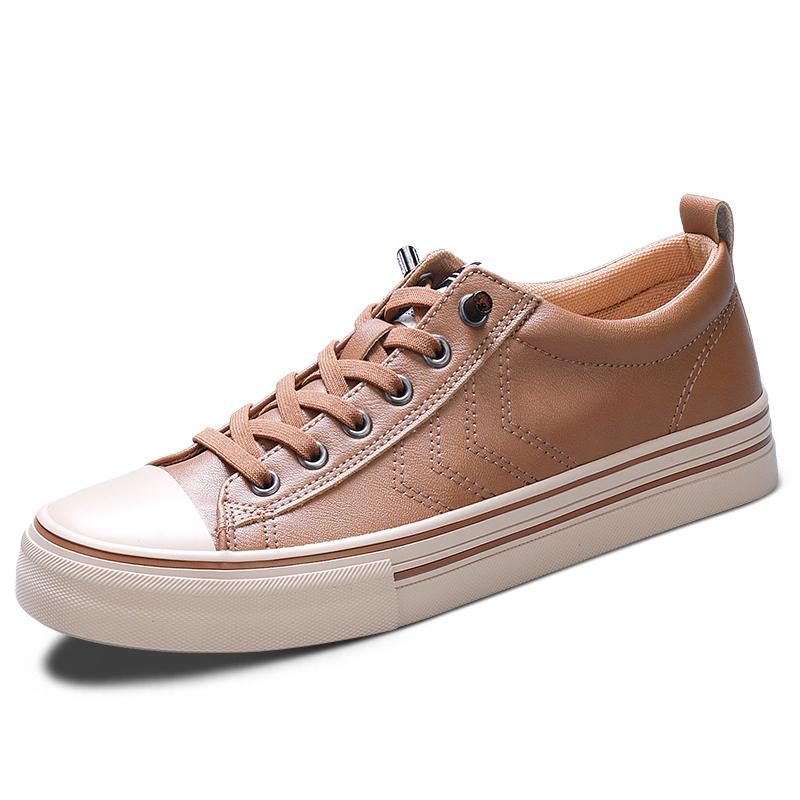 Fashion New Fashion Mens Casual Shoes Youth Teenage Leather Footwear for Men Lace-up Male Casual Sneakers Versatile Male Vulcanize Shoes