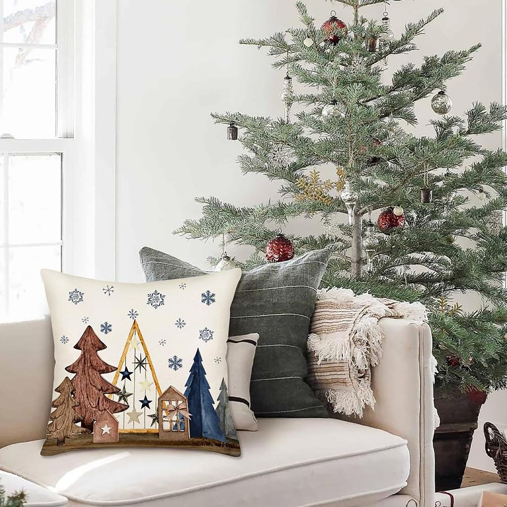 Merry Christmas and Let It Snow Christmas Pillowcases: Festive Decor for Your Home Sofas, Bedroom Pillow Covers, Holiday Gifts