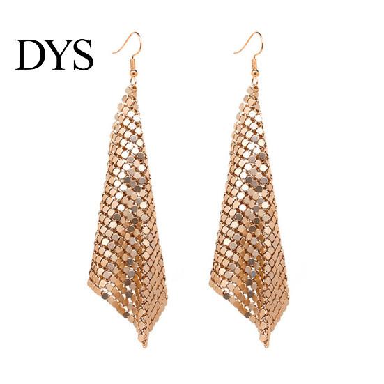 Jewelry Accessories 1 Pair Sequin Hook Earrings Geometric Design Long Women Night Club Party Gown Drop Detail-oriented