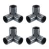 3/4" PVC Fitting, 4 Pieces 3 Way Elbow Connector Elbow PVC Furniture Fitting