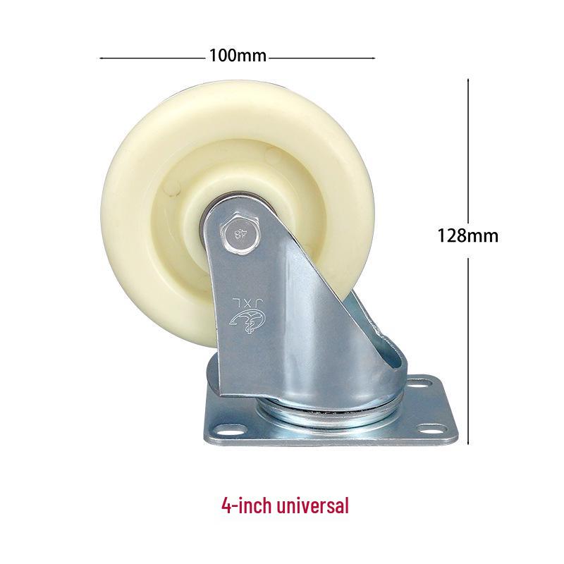 PP Nylon Swivel, Fixed, & Braked Casters - Trolley & Equipment Wheels, 3-5 Inch