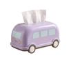 Large Capacity Bus Tissue Box Retro Spring-Loaded Cartoon Napkin Dispenser Wide Mouth Creative Tissue Storage Case Office