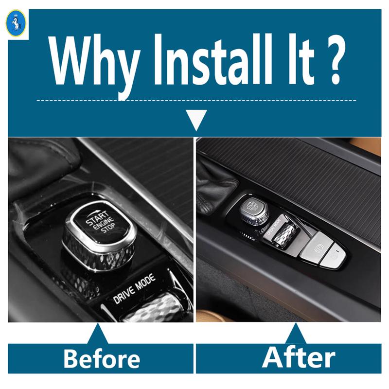 Metal START ENGINE STOP Button Sequin Decoration Cover Trim Car Styling Accessories Fit For Volvo XC60 S60 XC90 S90 V90