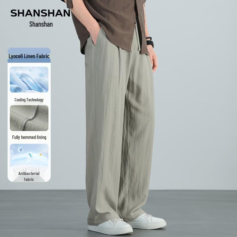 SHANSHAN Men's Tencel Linen Blend Casual Pants